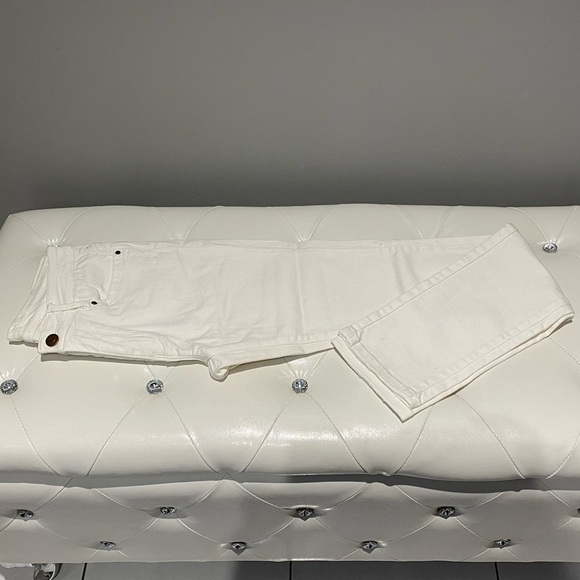 Esqualo Jeans β White straight leg low cut jeans with pockets and single button - Picture 1 of 6